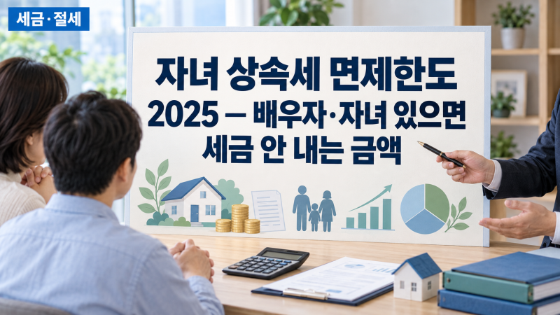 자녀 상속세 면제한도 2025 — 배우자·자녀 있으면 세금 안 내는 금액