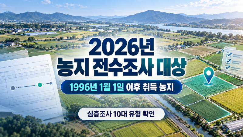농지 전수조사 대상 2026년 기준, 10대 심층조사 대상까지 정리