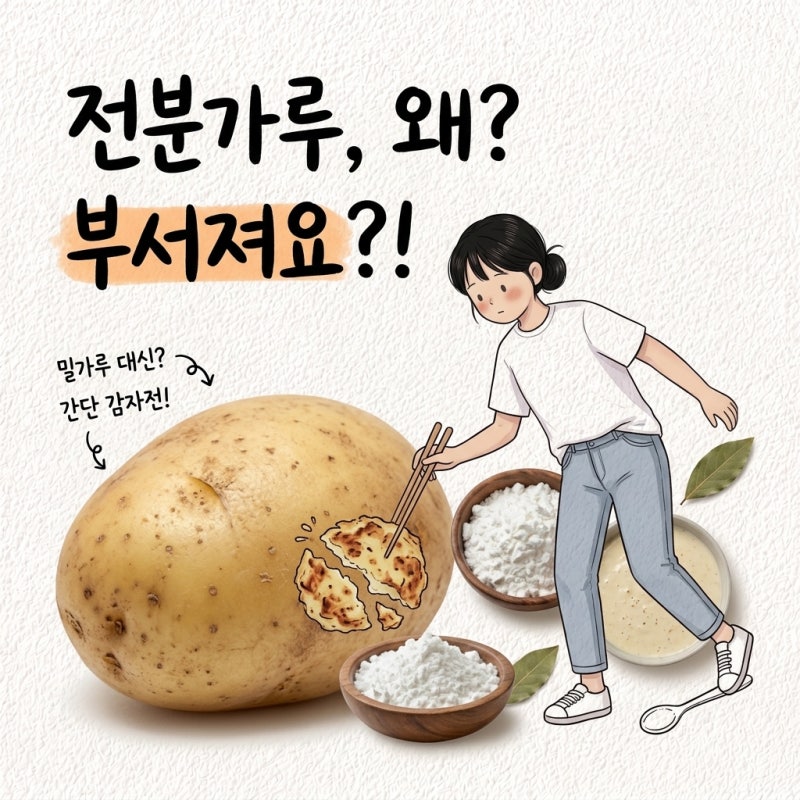 전분가루 부침가루 대신 넣으면 부서짐 부침가루 대체 비율 밀가루 소금 감자전
