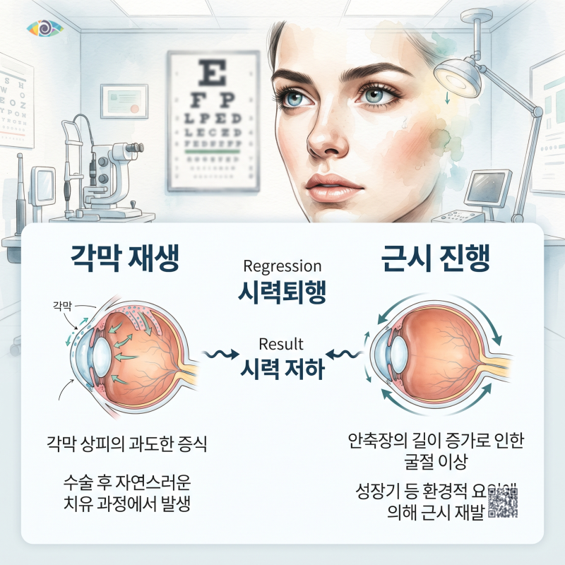라식 라섹 시력퇴행 원인 각막 재생과 근시 진행 차이점 정리