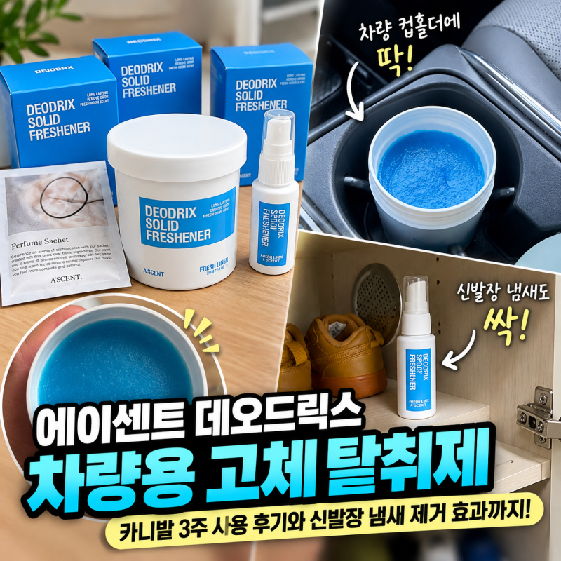 [내돈내산] 에이센트 차량용 고체 탈취제 3주 후기 카니발·신발장 사용