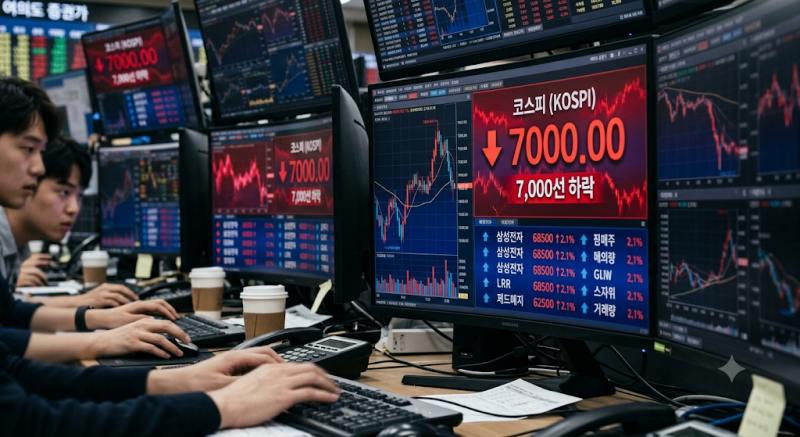 "연휴 끝나자마자 파란불?" 코스피 7000선 붕괴, 삼전·닉스 던진 외국인의 경고
