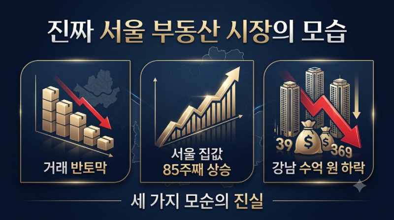 서울 아파트 매매 반토막인데 85주째 상승? 숫자로 푼 역설