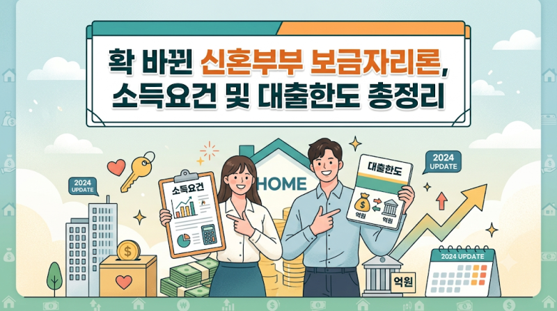확 바뀐 신혼부부 보금자리론, 소득요건 및 대출한도 총정리