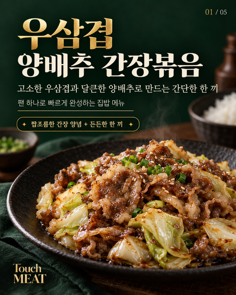 간편 메뉴 우삼겹 양배추 간장볶음