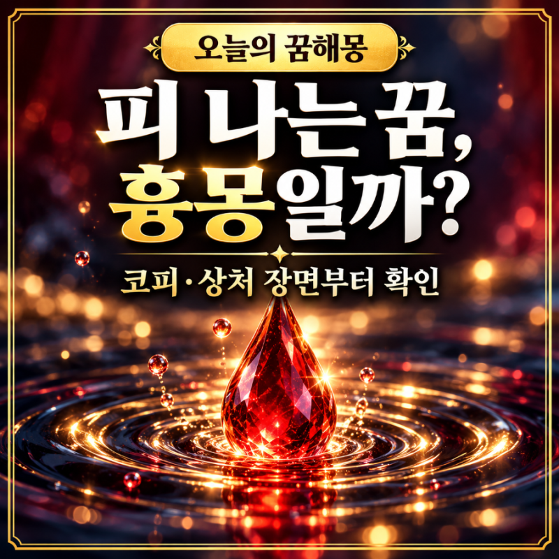 피 나는 꿈, 코피 났든 손을 베였든 흉몽 걱정 전에 이것부터 보세요