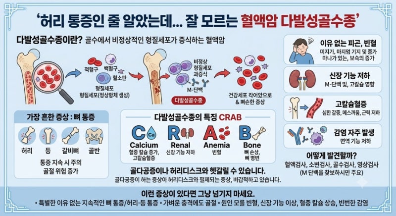 허리 통증인 줄 알았는데… 잘 모르는 혈액암 다발성골수종