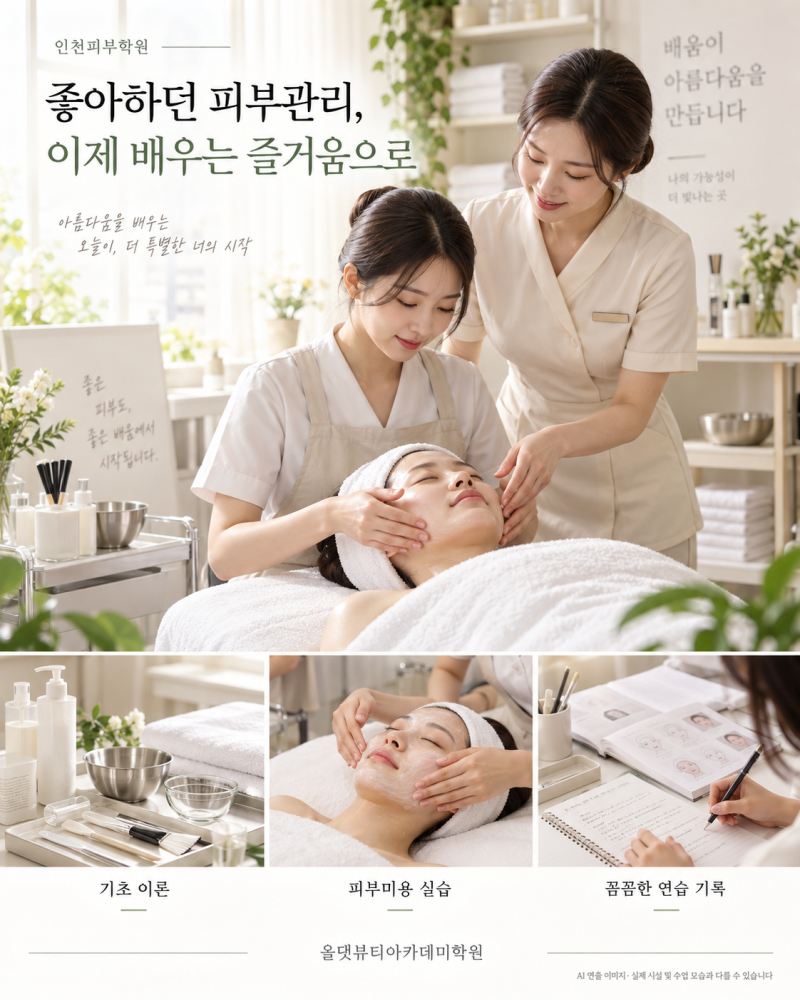 인천피부학원, 피부관리사 자격증 준비 전 손재주보다 먼저 볼 것