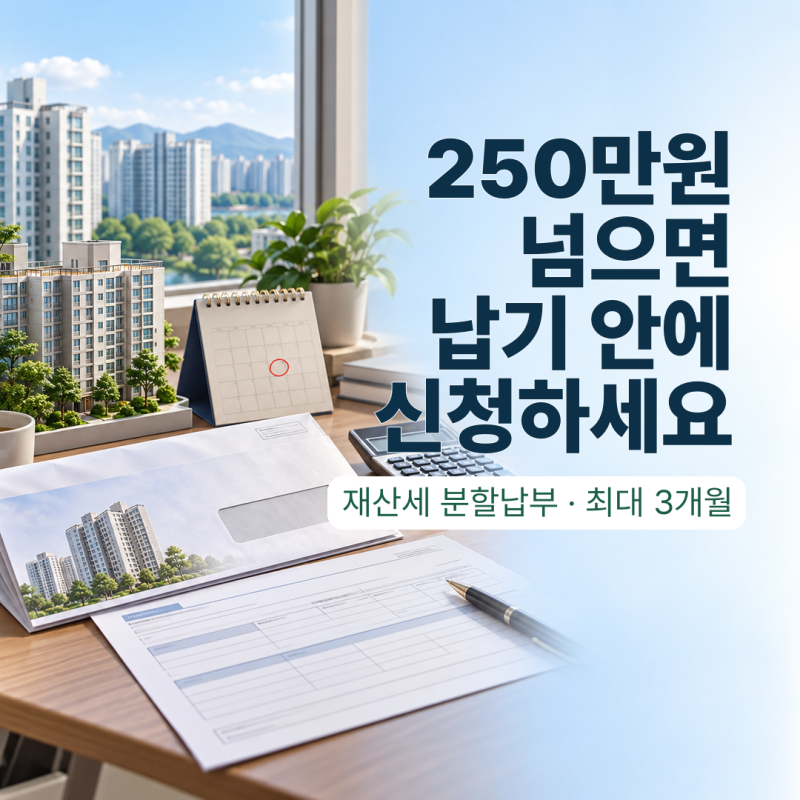 재산세 분할납부, 250만원 넘으면 납기 안에 신청하세요