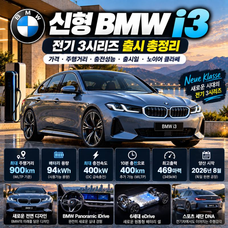 신형 BMW i3 총정리｜노이어 클라쎄 전기 3시리즈 가격·주행거리·충전성능