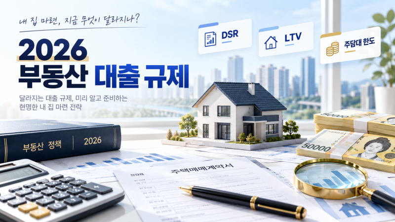 2026 부동산 대출 규제 총정리｜스트레스 DSR 3단계·LTV·주담대 6억 4억 2억 한도