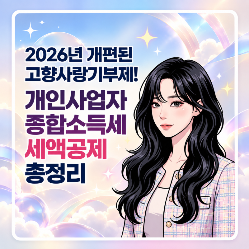 2026년 개편된 고향사랑기부제! 개인사업자 종합소득세 세액공제 총정리