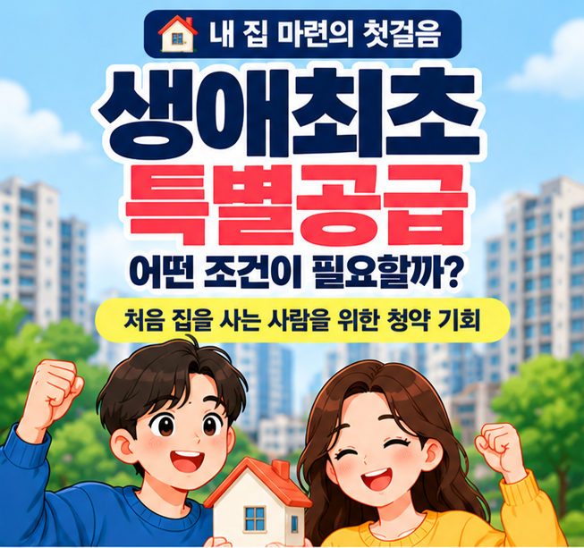 [부동산이야기] 생애 최초 특별공급 조건은 어떻게 될까? 처음 집 사는 사람이라면 알아두기