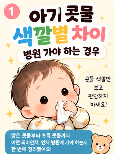 아기 콧물 색깔별 차이｜맑은·노란·초록 콧물, 언제 병원 가야 할까?