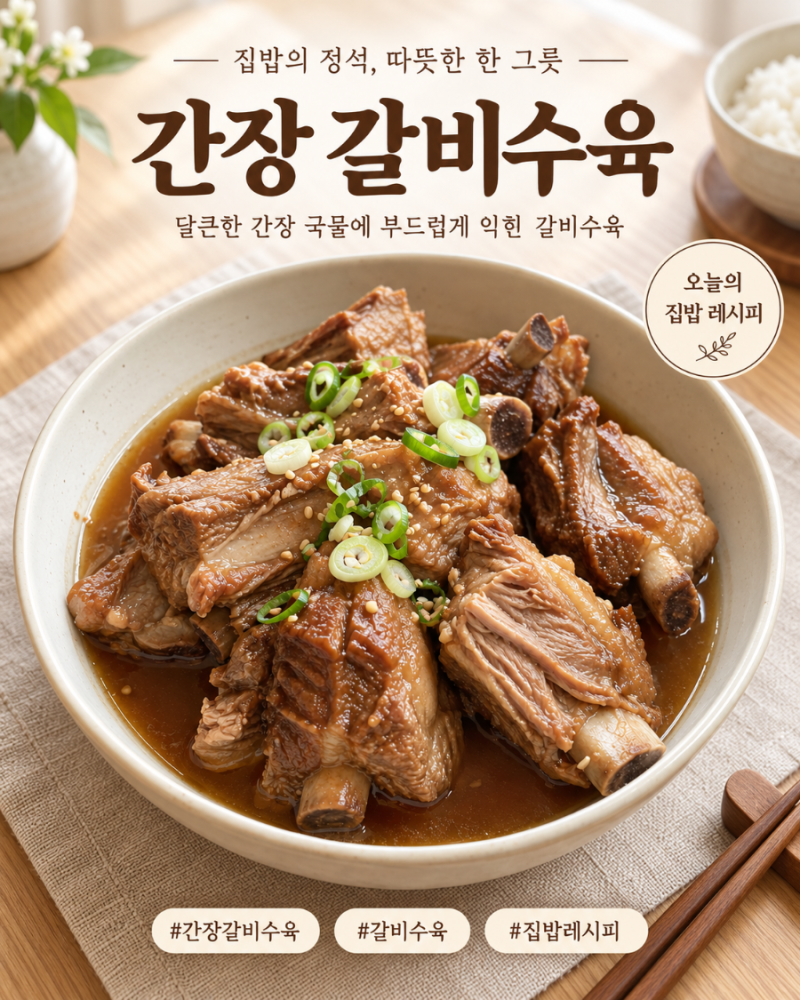 돼지갈비 수육 만드는 법 저압냄비로 부드럽게 삶는 간장 갈비수육