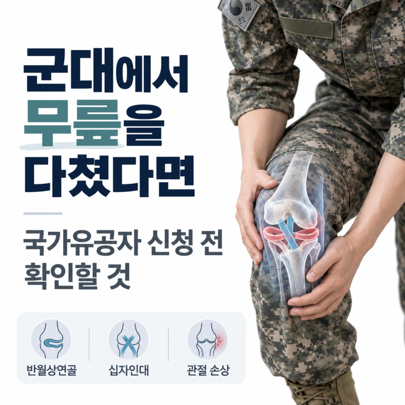 군대에서 무릎을 다쳤다면 국가유공자 신청 전 확인할 것｜반월상연골·십자인대·관절 손상