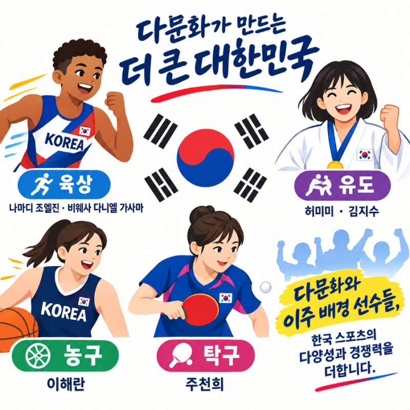 다문화가족과 이주배경가정의 한국 대표선수