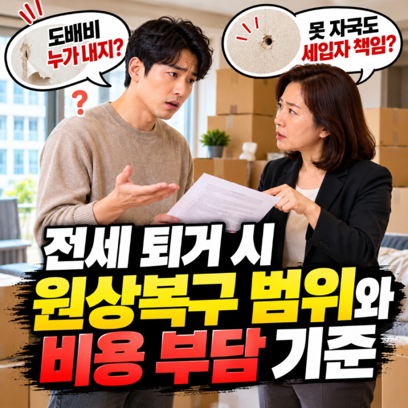 전세 퇴거 원상복구 어디까지? 세입자·집주인 비용 부담 기준과 보증금 분쟁 총정리