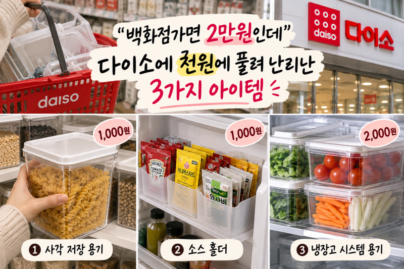 “이게 1,000원이라고?” 다이소에서 발견하면 담아야 한다는 가성비 주방템 3가지