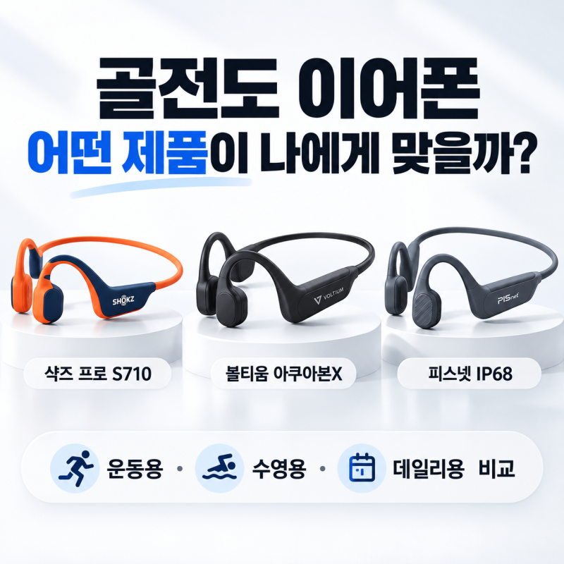 골전도 이어폰 어떤 제품이 나에게 맞을까?피스넷 IP68/ 볼티움 아쿠아본x /샥즈 프로 S710 추천....