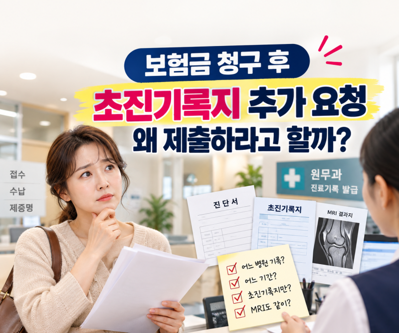 보험금 청구 후 초진기록지 추가 요청, 왜 제출하라고 할까?