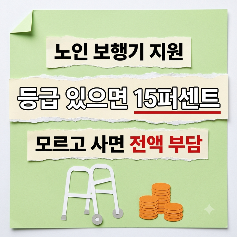 노인 보행기 지원 알았으면 제값 안 냈을 텐데, 노인 보행기 복지용구 본인부담 15퍼센트