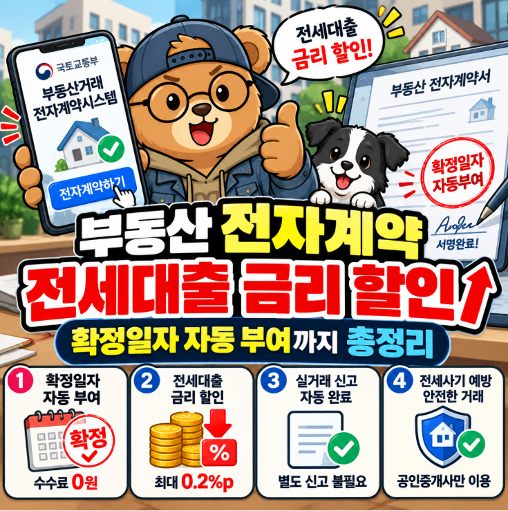 부동산 전자계약 전세대출 금리 할인 혜택과 확정일자 자동 부여 총정리