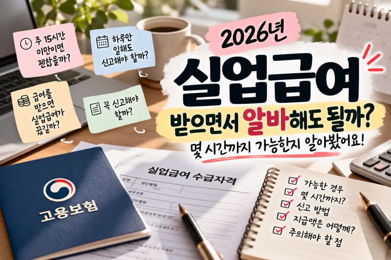 "실업급여 받으면서 알바해도 될까?｜몇 시간까지 가능한지 알아봤어요"