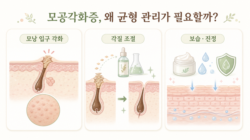[피부질환 시리즈 - 모공각화증 9 ] 필링과 보습은 어떻게 병행해야 할까