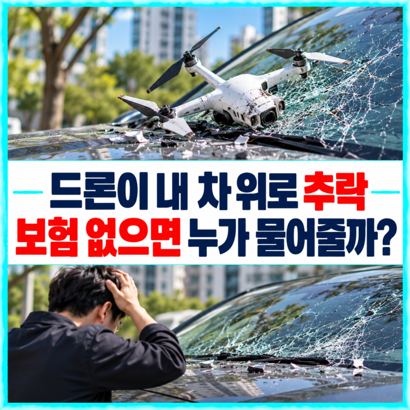 취미용 드론이 주차된 차 위로 떨어졌다면? 보험 가입 의무와 차량 수리비 청구 순서
