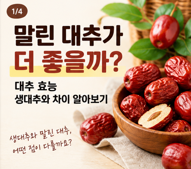 말린 대추가 더 좋을까? 대추 효능 생대추와 차이 알아보기