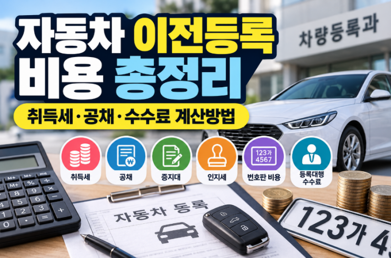 자동차 이전등록 비용 총정리｜취득세·공채·수수료 계산방법