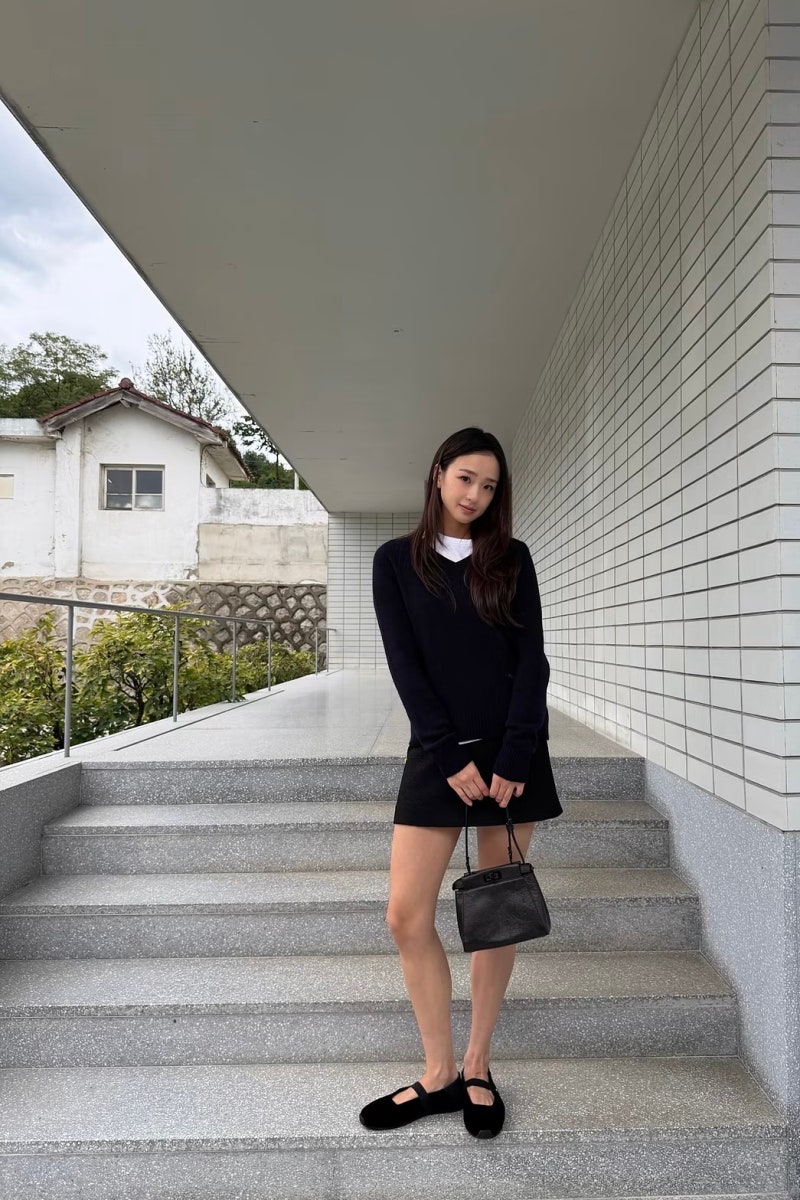 손연재 가을룩이 예쁜 이유, 레이어드 니트와 미니스커트에 있었네