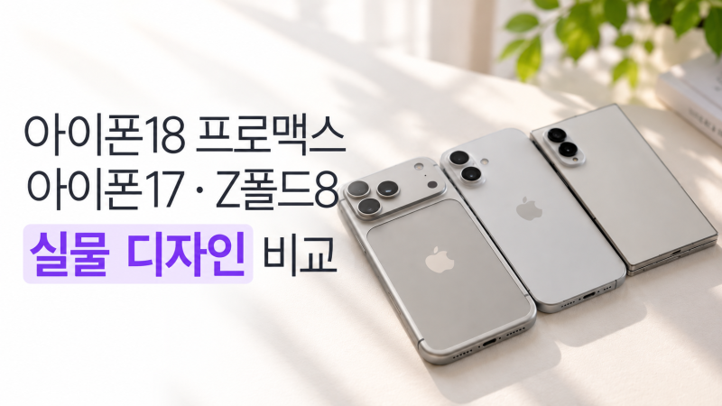 아이폰18 프로맥스 vs 아이폰17 vs 갤럭시z폴드8｜실물 디자인 · 크기 비교