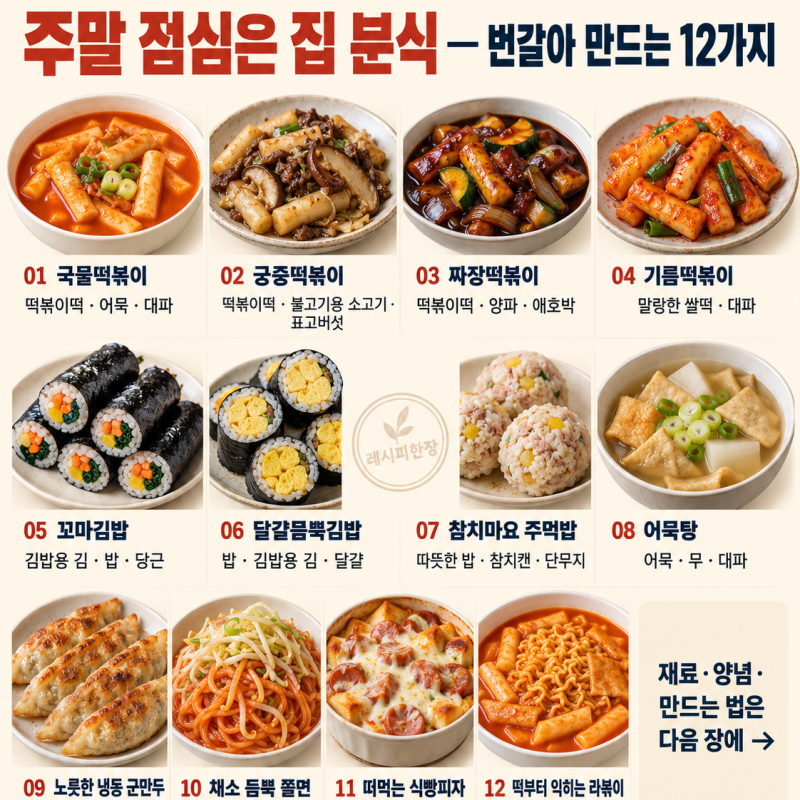 주말 점심은 집 분식 — 번갈아 만드는 12가지