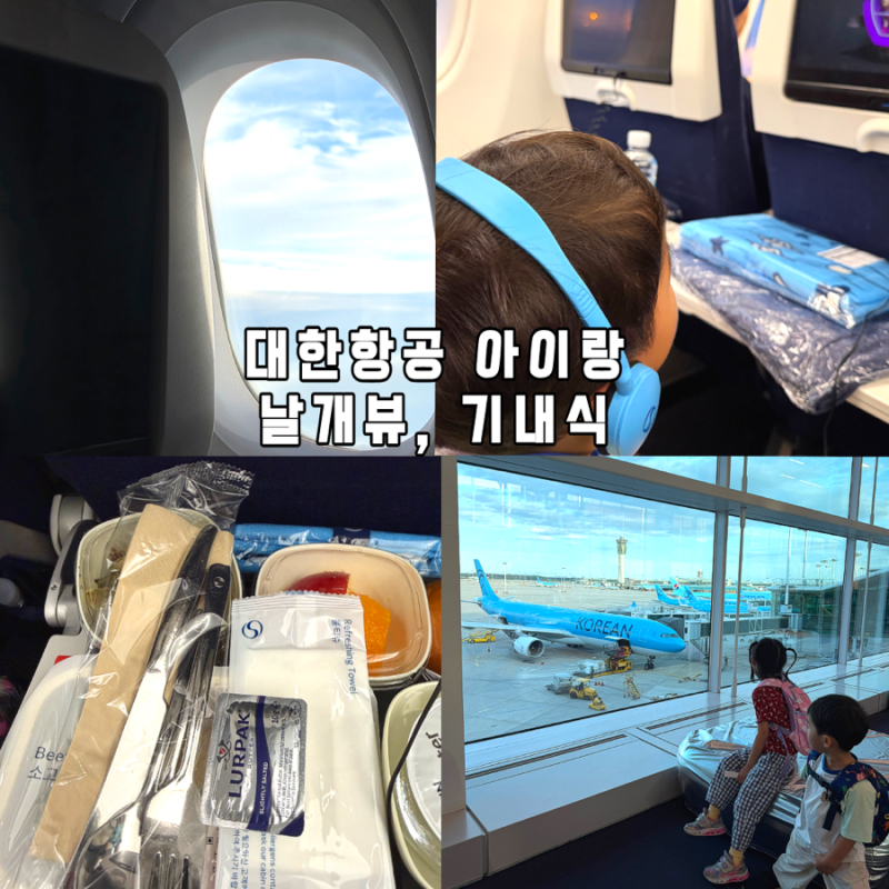 대한항공 국제선 아이랑 탑승후기ㅣ날개쪽 좌석 유아 아동 기내식 신청방법 기내 선물 후기 ....