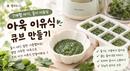 7개월 아기 아욱 이유식 큐브 만들기｜아욱 손질부터 20g 큐브까지