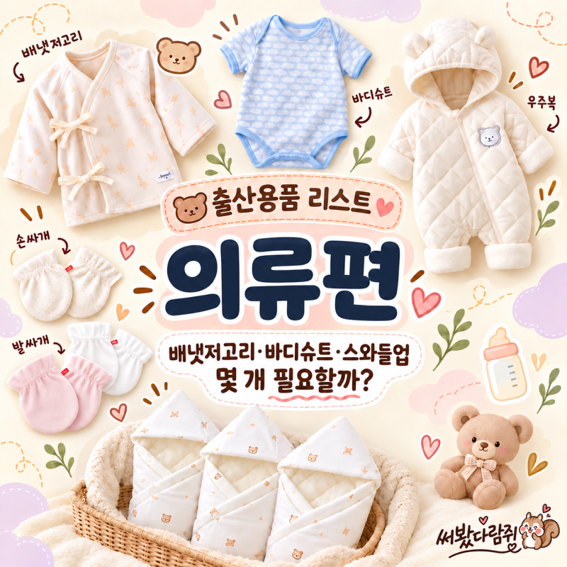 출산용품 리스트 의류편｜배냇저고리 바디슈트 스와들업 몇 개 필요할까?