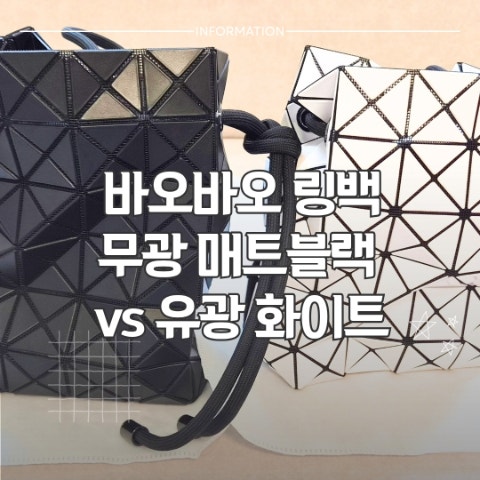 바오바오 이세이미야케 링백 무광 블랙vs유광 화이트 비교