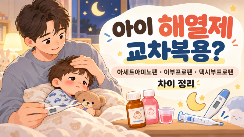 아이 해열제 교차복용 해도 될까? 아세트아미노펜·이부프로펜·덱시부프로펜 차이 정리
