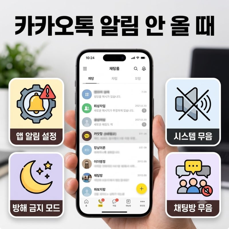 카카오톡 알림 안 올 때 갤럭시·아이폰 해결 방법