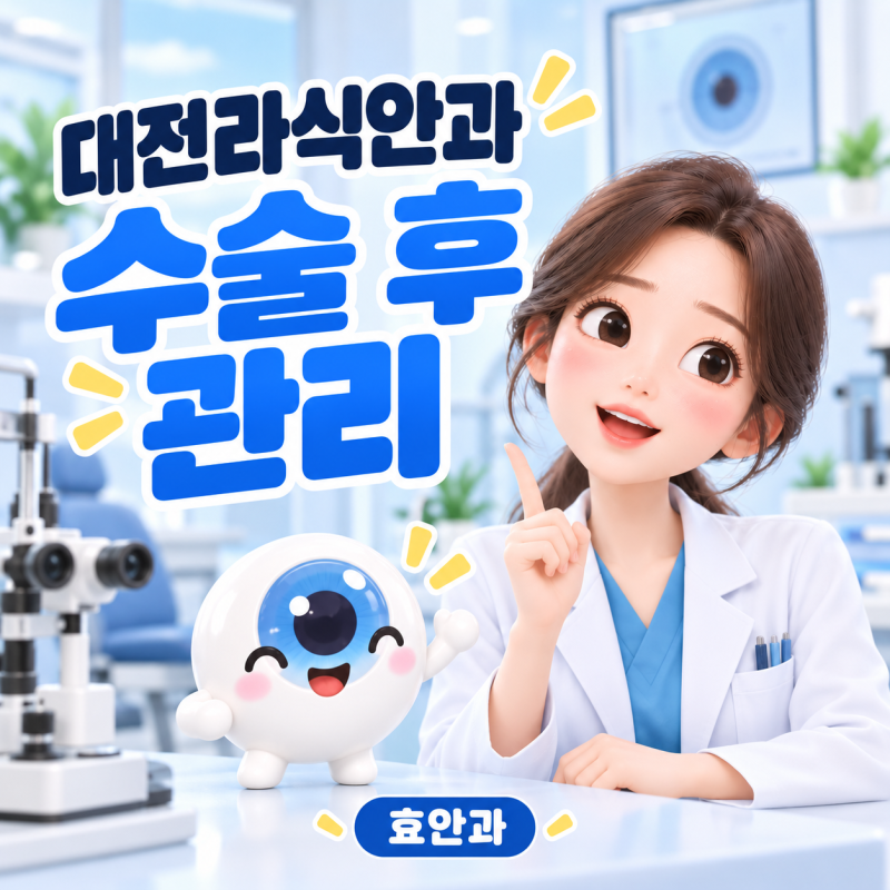 대전라식안과, 수술 후 며칠을 어떻게 보내느냐가 결과를 좌우합니다 - 20년 차 효안과 대표....
