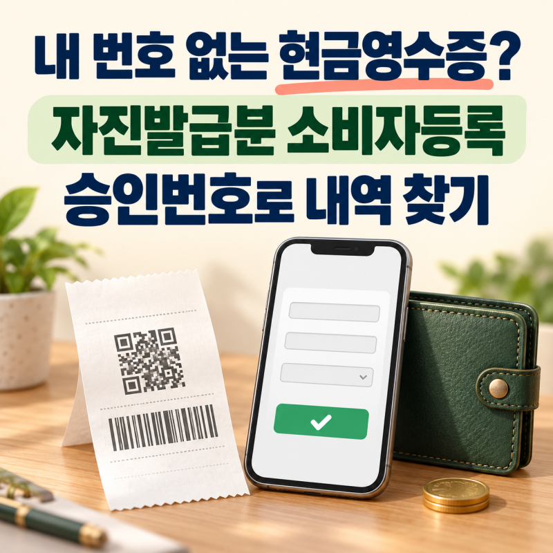 현금영수증에 내 번호가 없다면? 자진발급 영수증을 내 것으로 등록하는 법