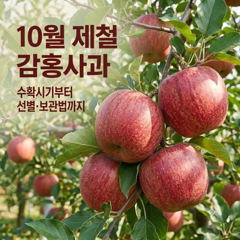감홍사과 수확시기 언제? 10월 제철 감홍사과 고르는 법과 보관법