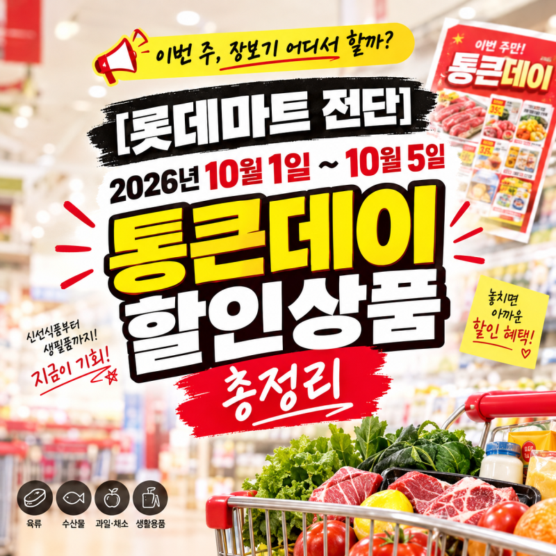 [롯데마트 전단] 2026년 10월 1일~10월 5일 통큰데이 할인상품 총정리