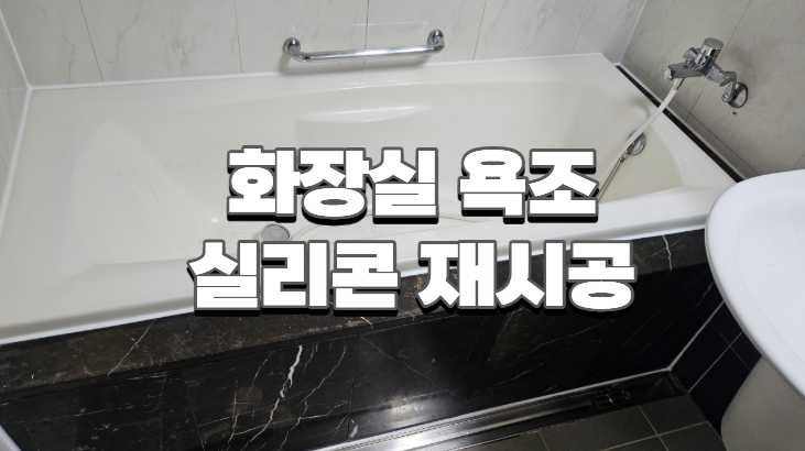 곰팡이로 지져분해진 화장실 욕실 욕조 실리콘 재시공 업체비용