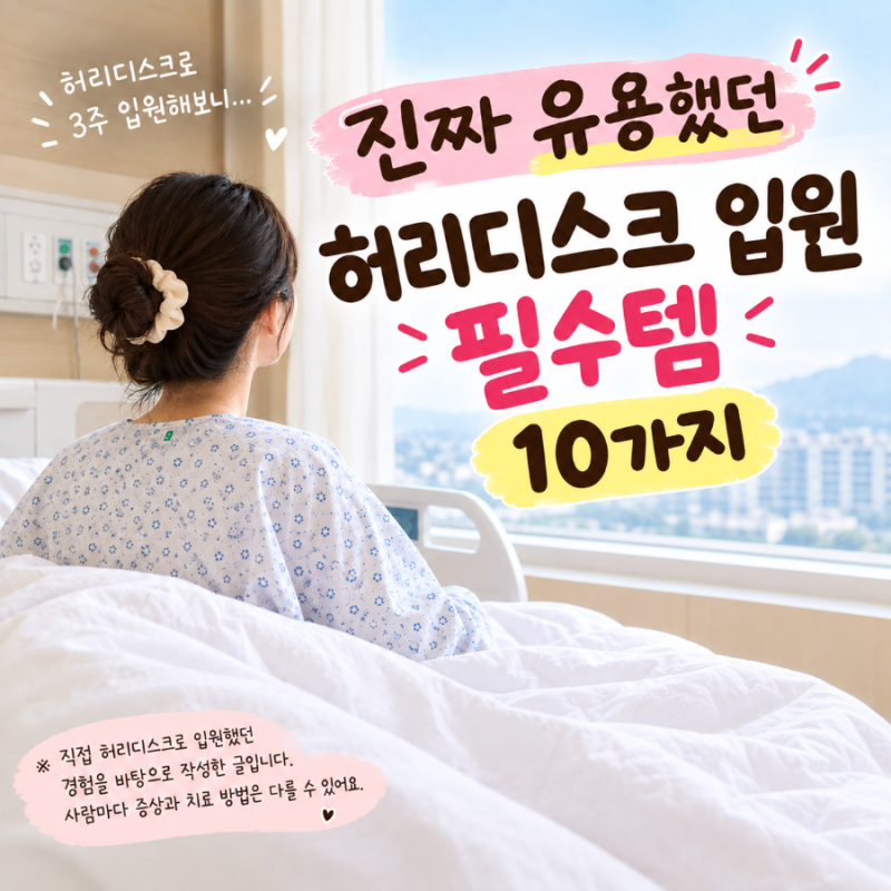 허리디스크로 3주 입원해보니…진짜 유용했던 입원 필수템 내돈내산 10가지 찐후기, 꿀템 공....