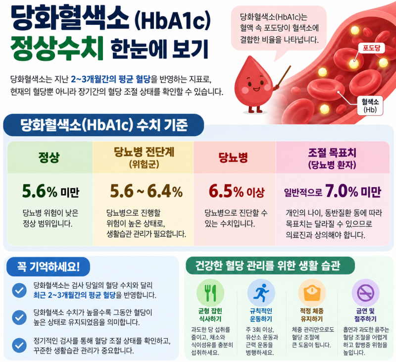 당화혈색소 정상수치와 꼭 알아야 하는 이유