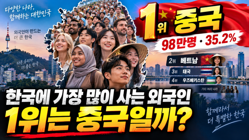 우리나라에 가장 많이 사는 외국인은? 1위 중국, 2위 베트남의 반전