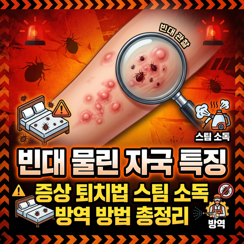 빈대 물린 자국 특징 증상 퇴치법 소독 방역 스팀 총정리